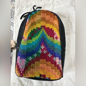 Nena & Co OOAK 2.0 Small Sling Rainbow Moon & Stars in Black Leather